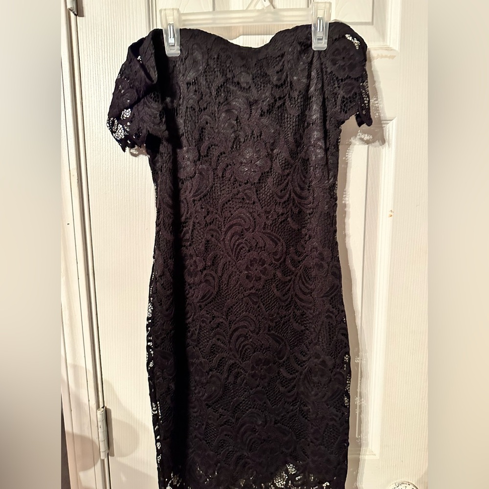 Ambiance Black lace Dress sholder